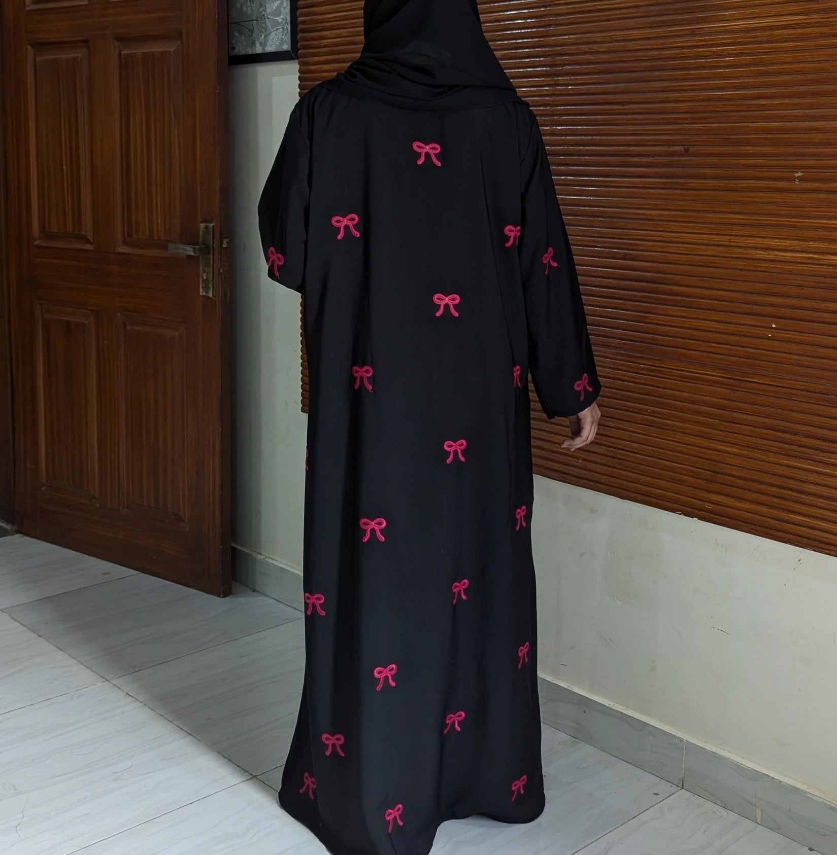 Bow Embroidery Abaya