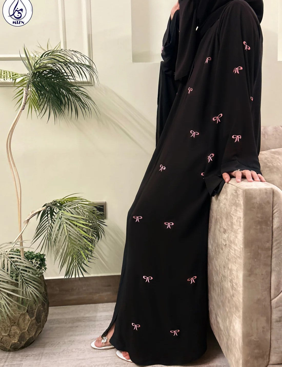 Bow Embroidery Abaya
